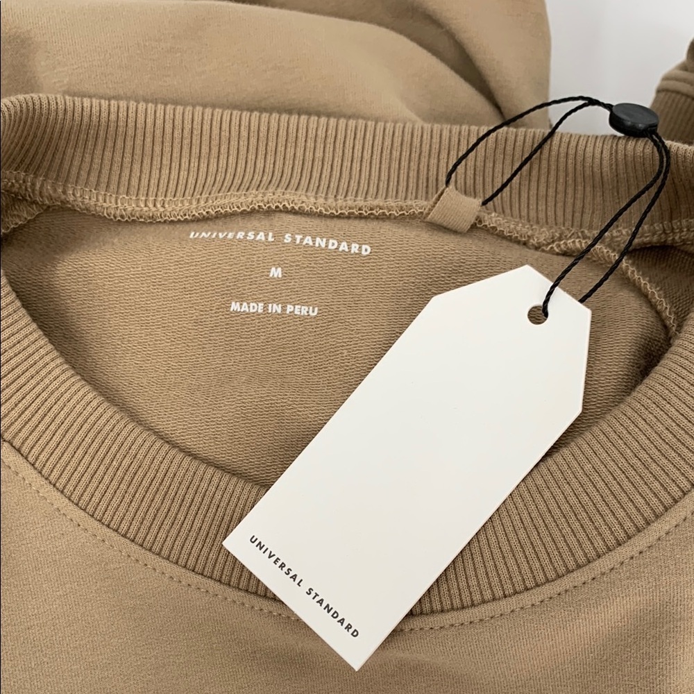 Universal Standard Peachy Terry side zip pullover sweatshirt top tan new M 2X - Picture 5 of 5